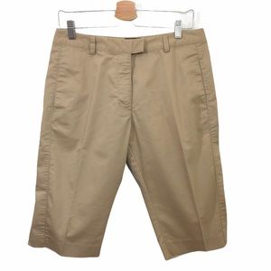 Adidas Stretch Khaki Bermuda Walking Shorts Pockets Womens Size 8